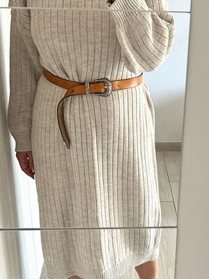 Knitted dress like new, beige, sizes M-L-XL