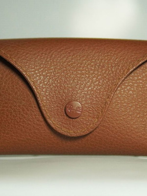 Ray Ban leather glasses case used brown