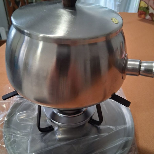 Fondue set stainless steel vintage, new unused