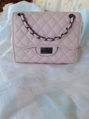 Pink leatherette bag new, handheld