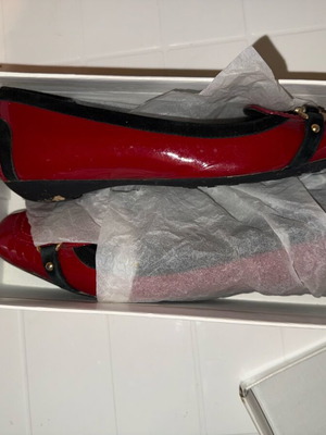 Loafers red patent leather K D like new, size 37