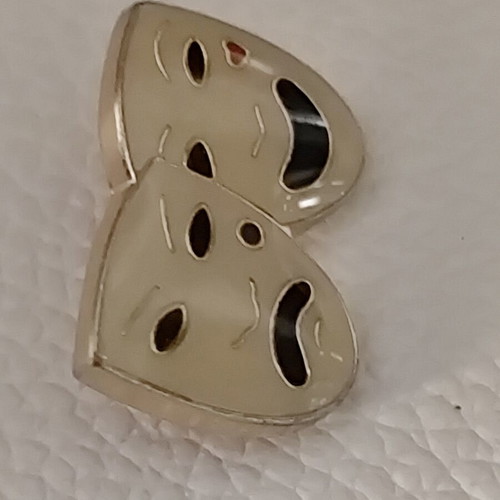 Burberry enamel comedy and tragedy pin like new, gold tone