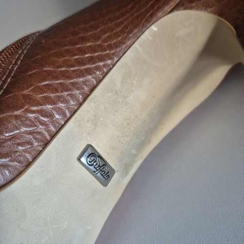 Buffalo ankle boots size 39 like new, brown leather, 10 cm heel