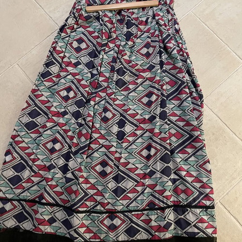 Maxi skirt with side zipper and lace, cotton, size L