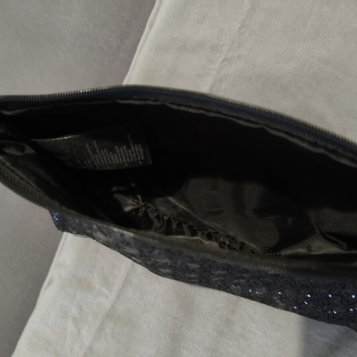 H&M black shiny clutch bag with sequins new