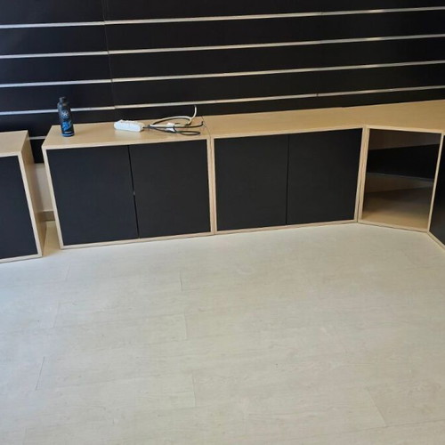 Storage Cabinets like new, set of 4 with doors and shelves