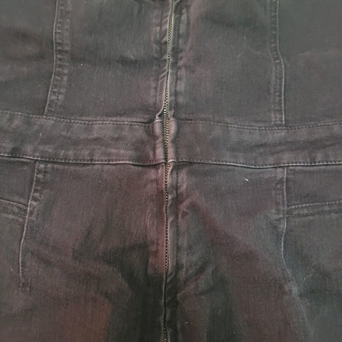 H&M Strapless Dark Grey Denim Jumpsuit with Strass Buttons like new, XXL