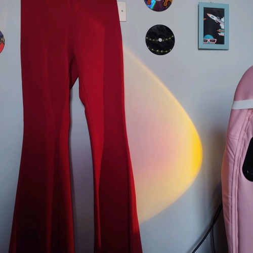 Chica red bell-bottom pants like new, size M