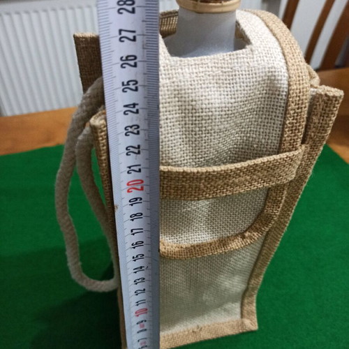 Bottle carrier bag like new made of burlap