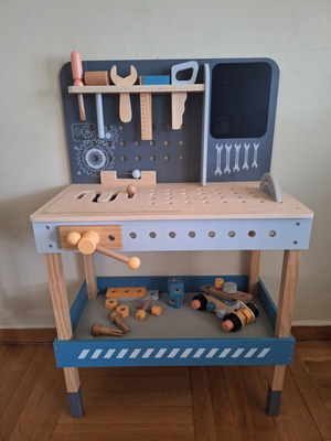 ForAll Robotime wooden workbench with tools
