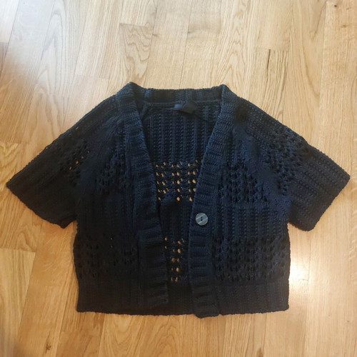 H&M Black Knitted Short Sleeve Cardigan like new, size XS