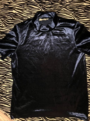 Zara velvet vintage shirt like new, blue, size S