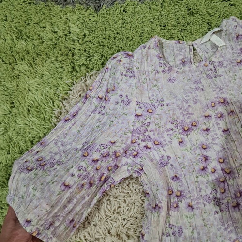 H&M Floral Romantic Peplum Blouse Size S New