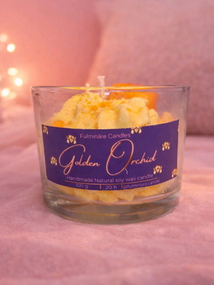 Χειροποίητο κερί σόγιας με άρωμα Χρυσή Ορχιδέα