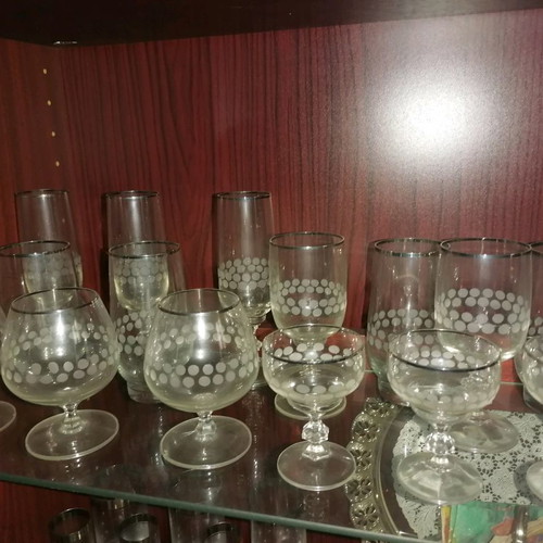Crystal glass set used 30 pieces German