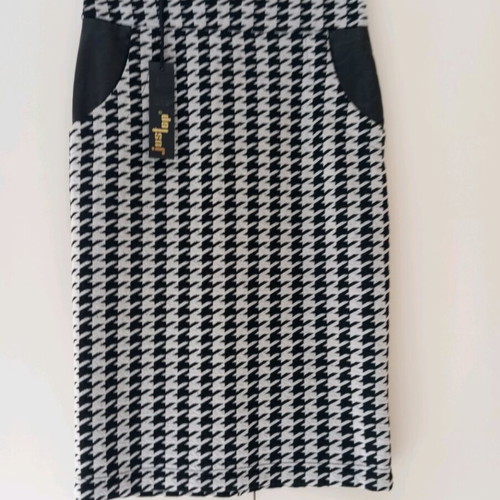 Elastic midi skirt black and white new, size S