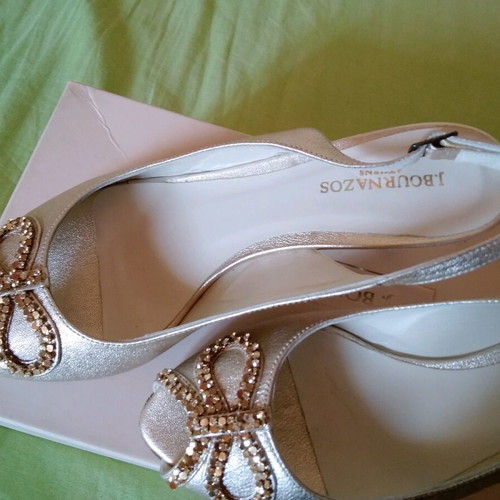 JB Bournazos New Leather Sandals Gold Size 37