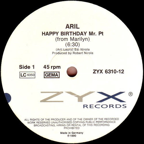 Aril Happy Birthday Mr. Pt. vinyl record used, electronic