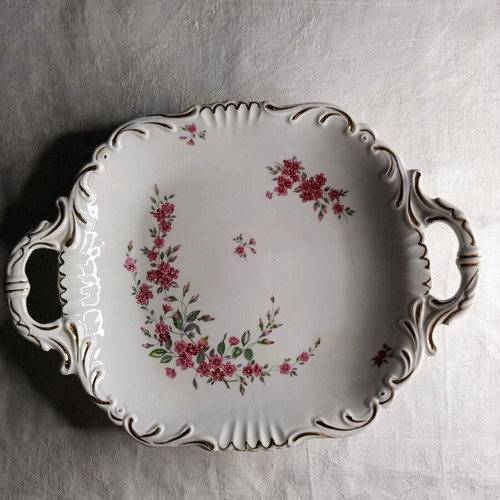 Square plate J&G Meakin England used, collectible porcelain MC 604