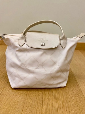Longchamp Le Pliage μικρή χειρός τσάντα σαν καινούργια, άσπρη