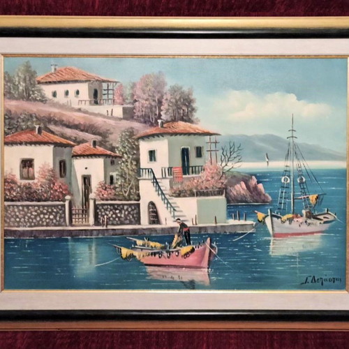 Seascape by G. Depastas with frame new