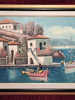 Θαλασσογραφία Γ. Δεπάστα με κορνίζα καινούργια
