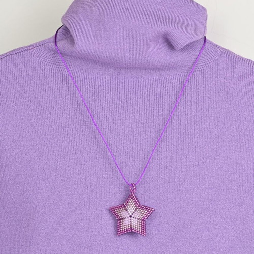 Star necklace made to order with pink and purple Delica beads