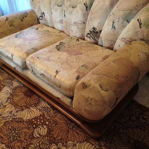 Living room furniture set used with two-seater sofa, armchair and table