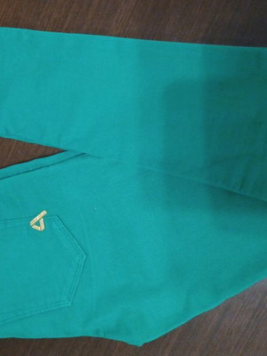 Women's green denim pants used, Cicle Italy, size S