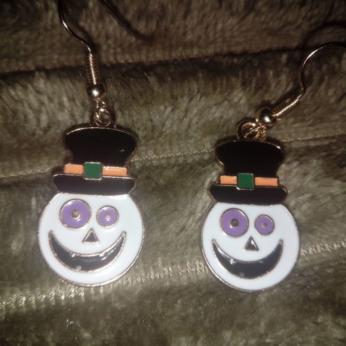 Halloween earrings new, faux metal, black and multicolor