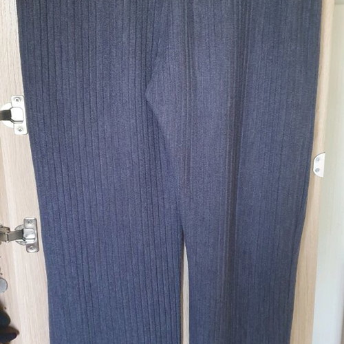Zara knit wide-leg pants like new, gray polyester wool