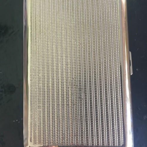 Vintage metal cigarette case silver with embossed Art Deco motif like new