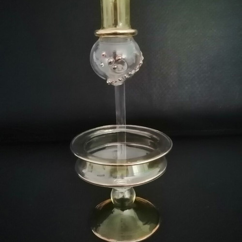 Handmade Egyptian essential oil diffuser Pyrex glass with gold details new