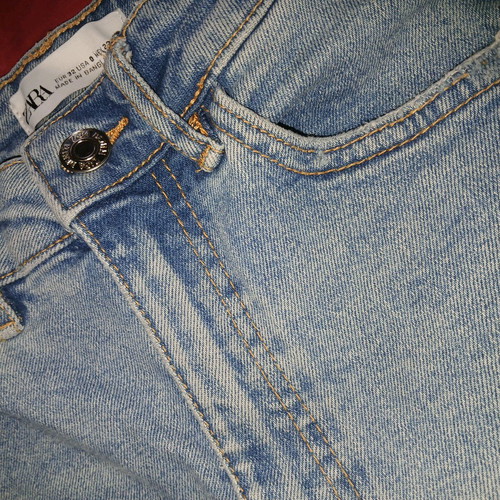 Zara Join Life Distressed Cut-Off Shorts Size 32 Used, Blue