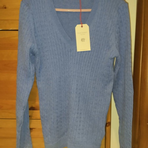 Felix Hardy cotton sweater new, medium large, blue lilac