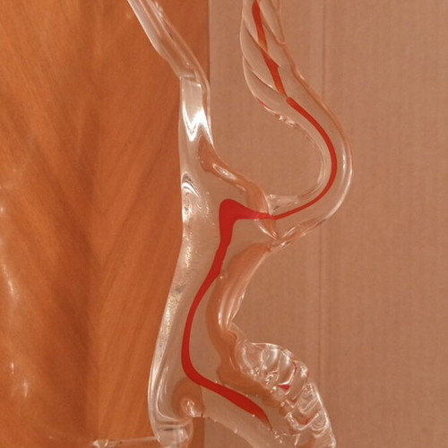 Vintage pair of handmade glass horses Murano style Sommerso