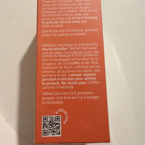 K18 Biomimetic Hairscience Leave-In Molecular Repair Hair Mask 50ml new, sealed