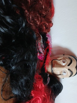 Wigs and carnival items used, all together