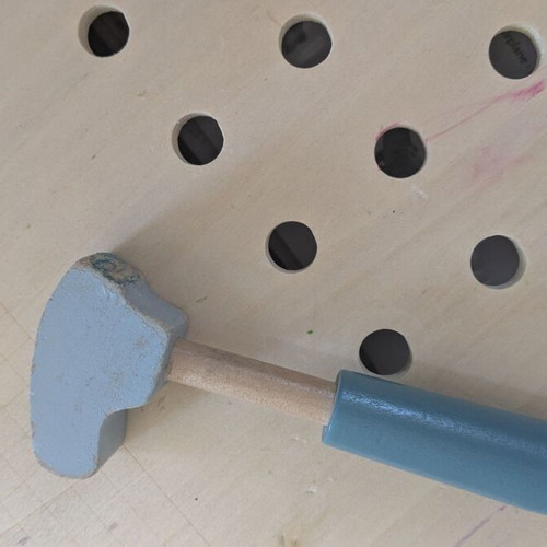 Little Dutch wooden tool bench used with tools and accessories