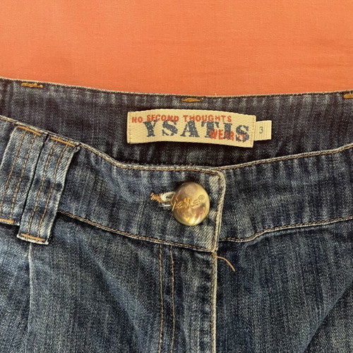 Ysatis vintage women's denim shorts used, size L 40 12, blue