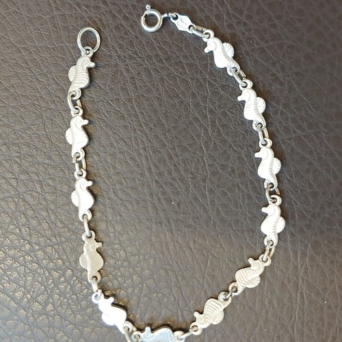 925 silver bracelet with seahorses
