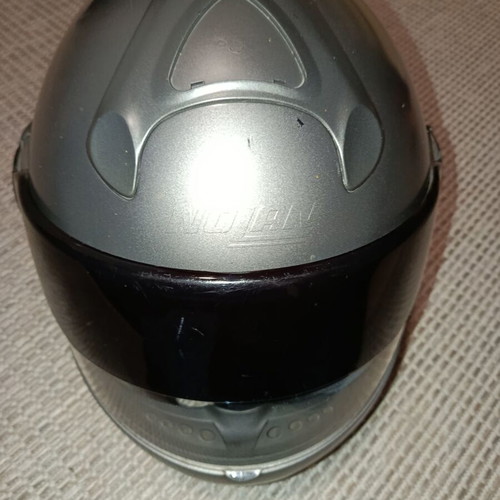 Nolan motorcycle helmet used, dual visor, flip-up