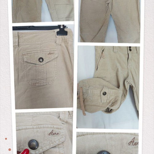 Aeropostale women's denim bermuda shorts, Sahara color, adjustable legs