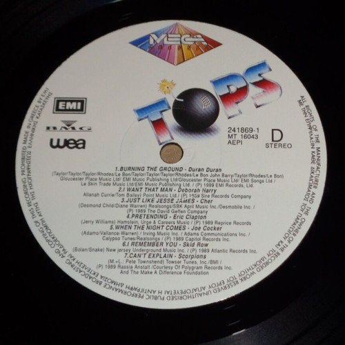 Mega Tops Various Hits double vinyl record like new, pop