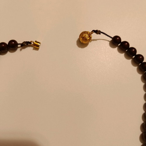 Faux necklace like new, brown - burgundy, 48cm with magnetic clasp