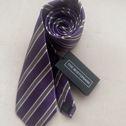 The Bostonians tie, grey and purple