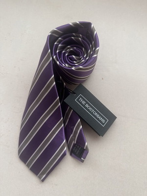The Bostonians tie, grey and purple