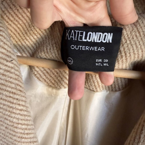 Katelondon coat used, beige camel, size M/L, wool cotton blend