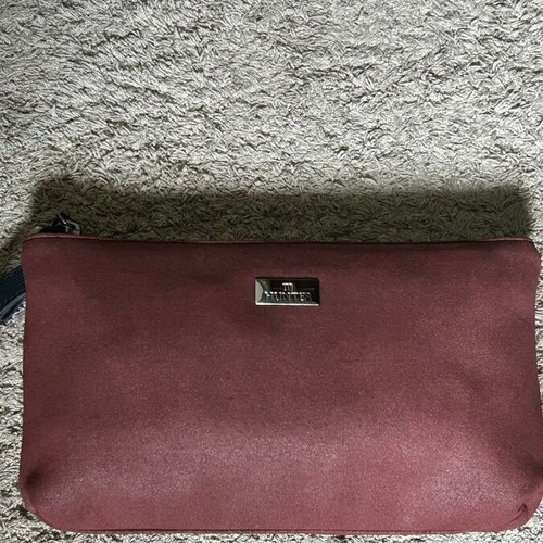 Hunter burgundy suede handbag new, ideal for outings or as a pouch