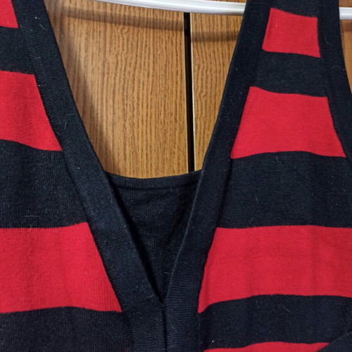 Striped winter dress like new, size L-XL